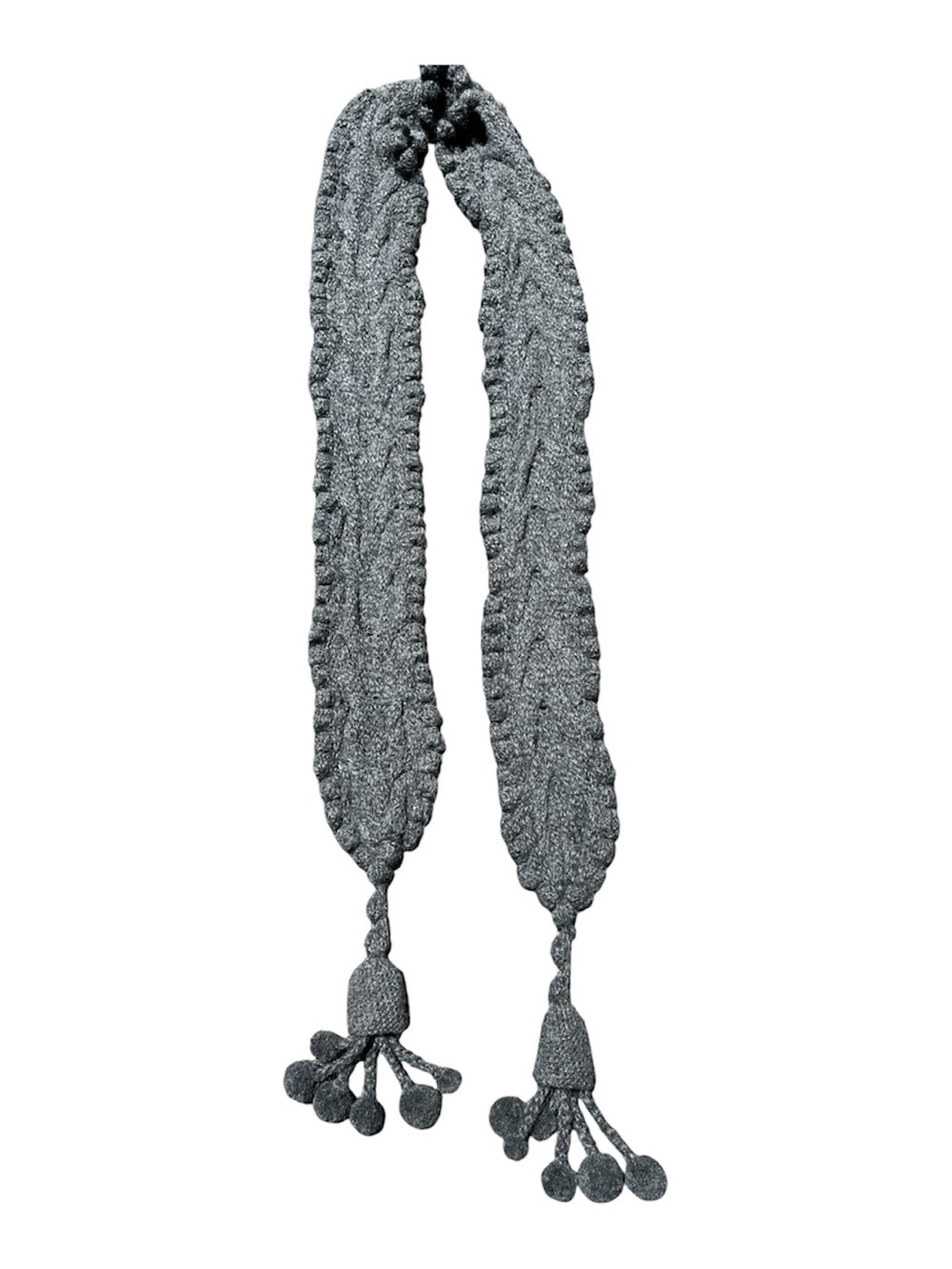 SOL Gray Chunky Knit Scarf - Textured Baby Alpaca 🦙 Gray Scarf